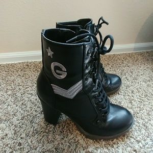 Guess heeled combat boots